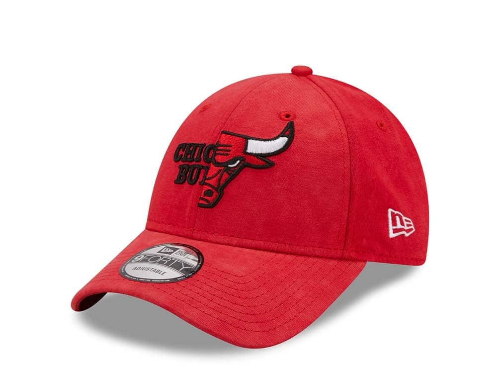 New Era Chicago Bulls Washed Pack Red Adjustable 9Forty Strapback Gorra