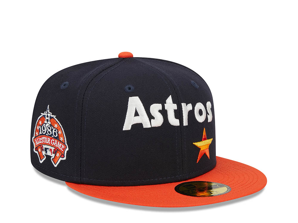 New Era Houston Astros All Star Game 1986 Retro Script Two Tone Edition 59Fifty Fitted Gorra