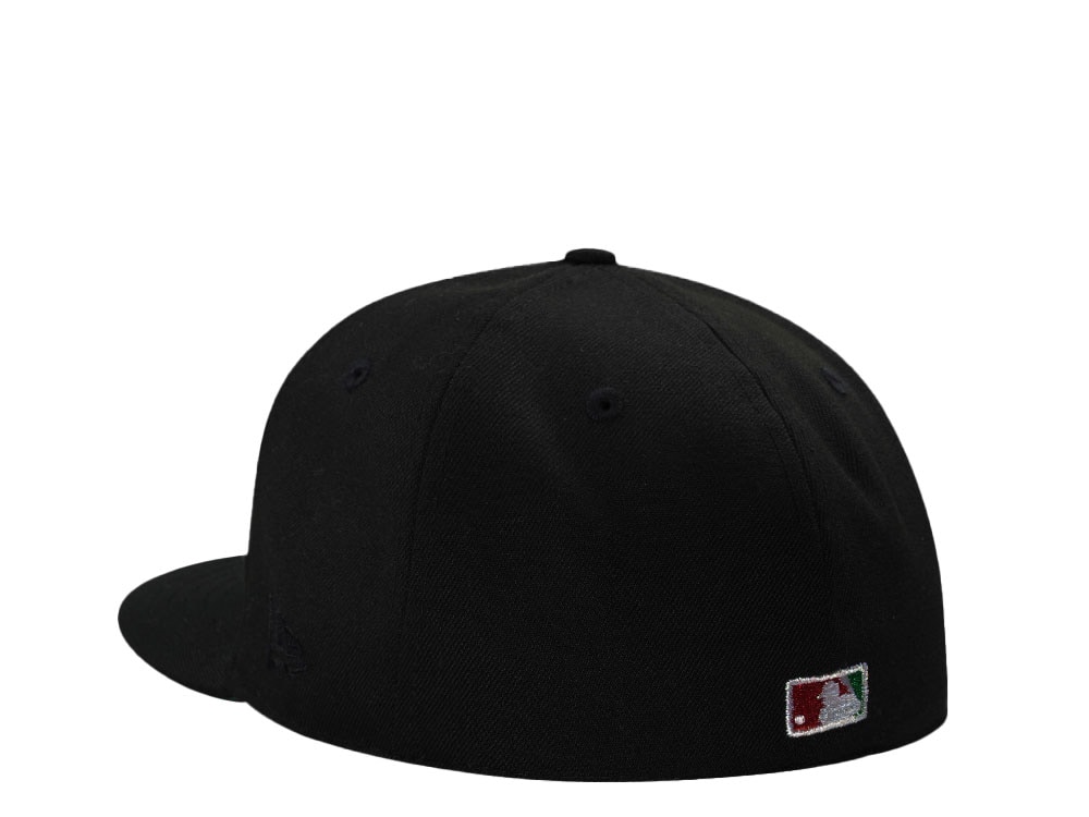 New Era Los Angeles Dodgers World Series 2025 Champions Flame Rose Black Edition 59Fifty Fitted Gorra