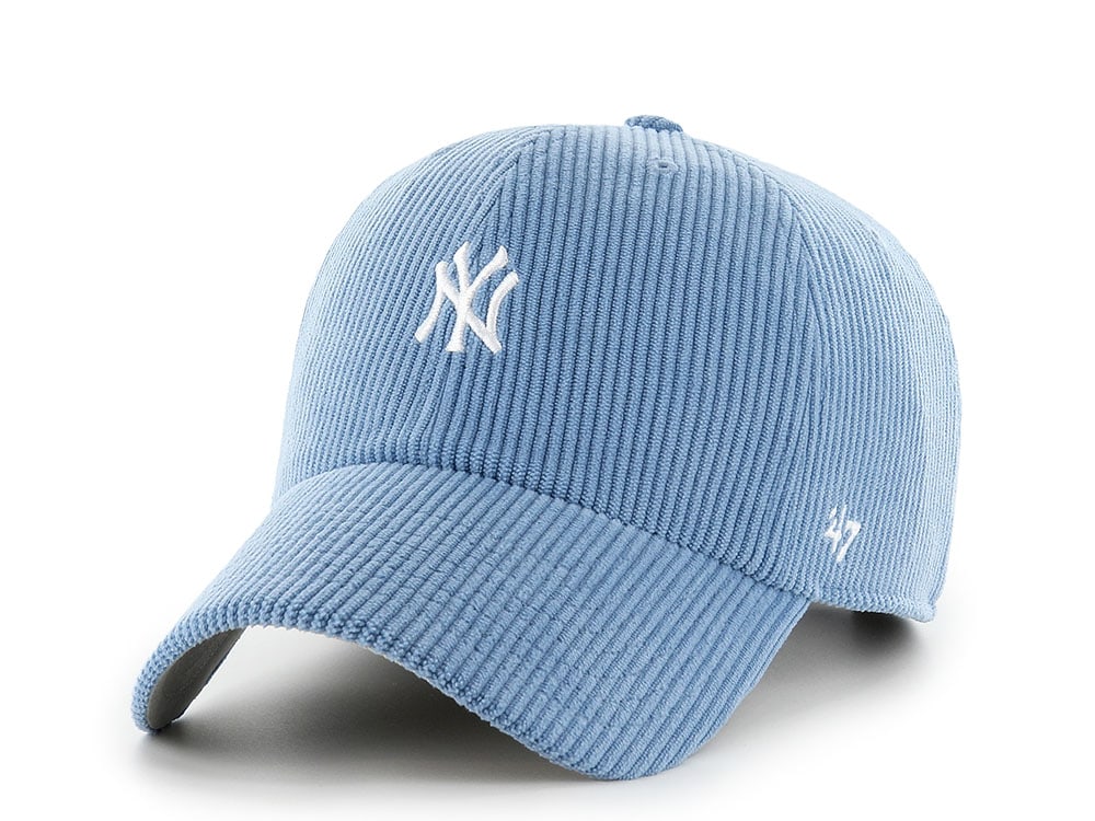 47 Brand New York Yankees Corduroy Montego Blue Base Runner Clean Up Strapback Gorra
