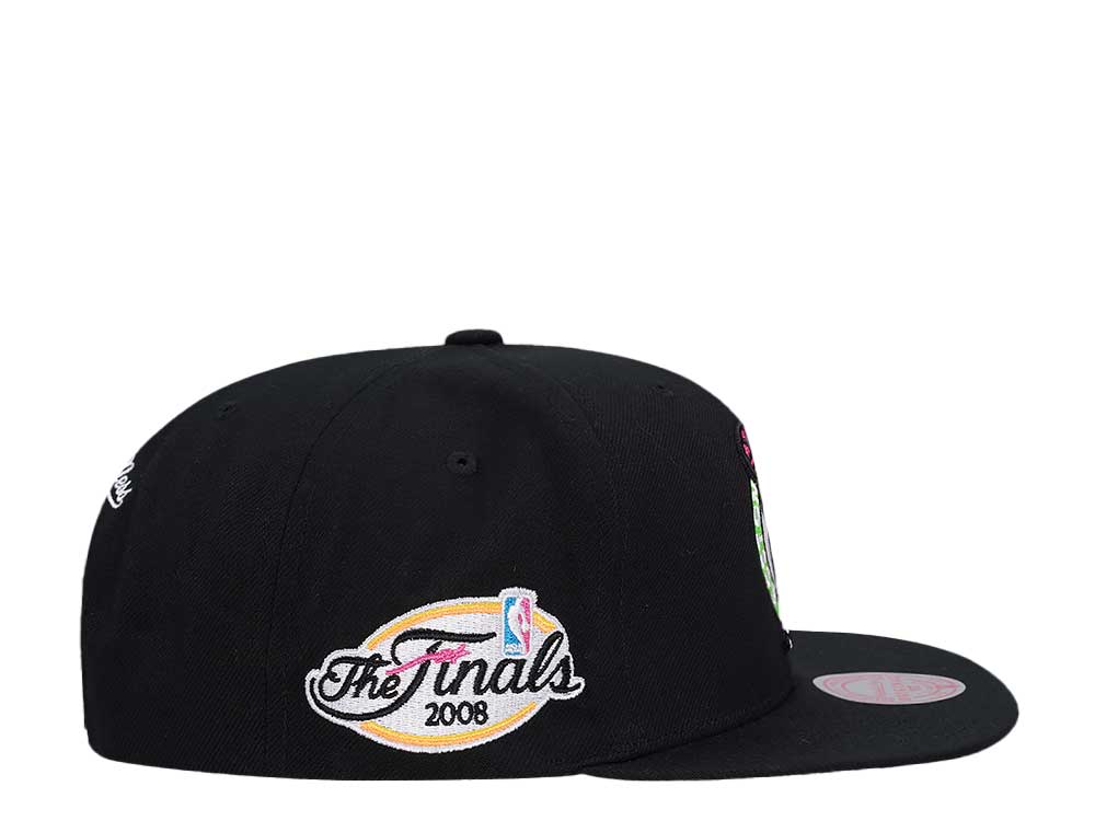 Mitchell & Ness Boston Celtics The Finals 2008 Neon Tropical Black Snapback Gorra