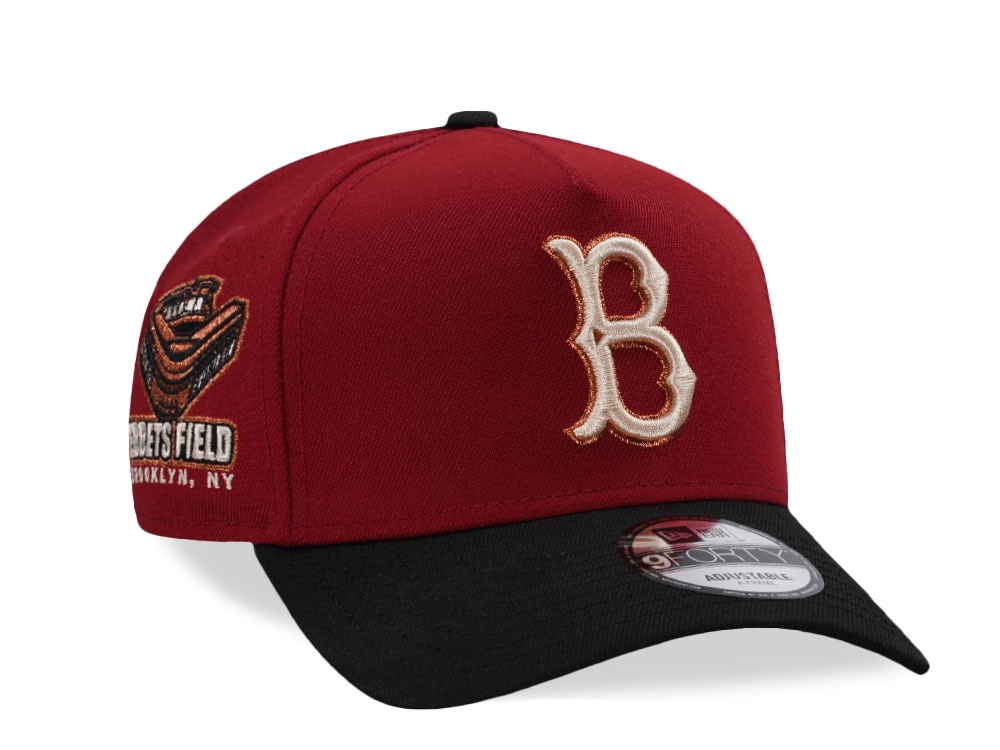New Era Brooklyn Dodgers Ebbets Field Maroon Two Tone Edition 9Forty A Frame Snapback Gorra