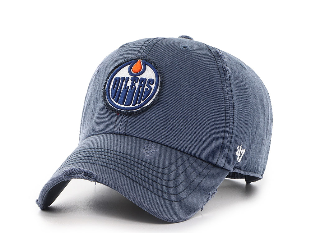 47 Brand Edmonton Oilers Weathered Blue Clean Up Strapback Gorra