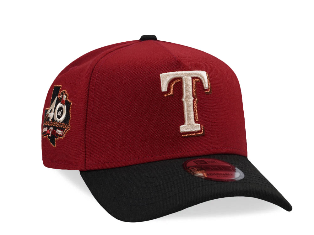 New Era Texas Rangers 40th Anniversary Red Two Tone Edition 9Forty A Frame Snapback Gorra