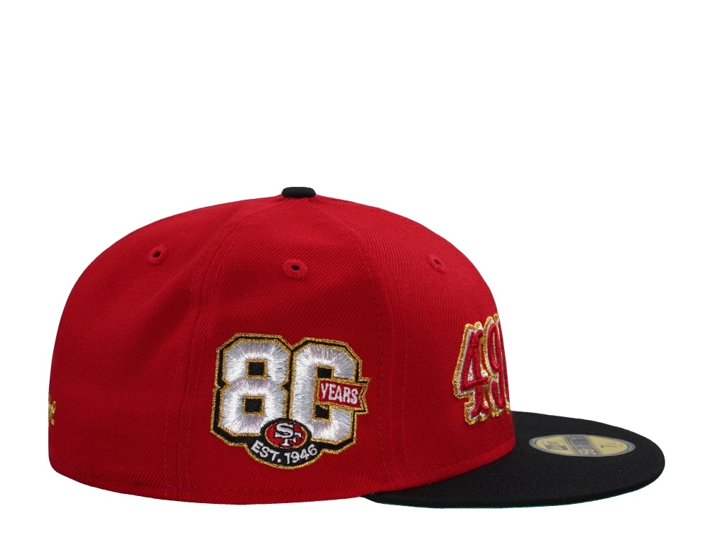 New Era San Francisco 49ers 80th Anniversary Wool Scarlet Two Tone Throwback Edition 59Fifty Fitted Gorra