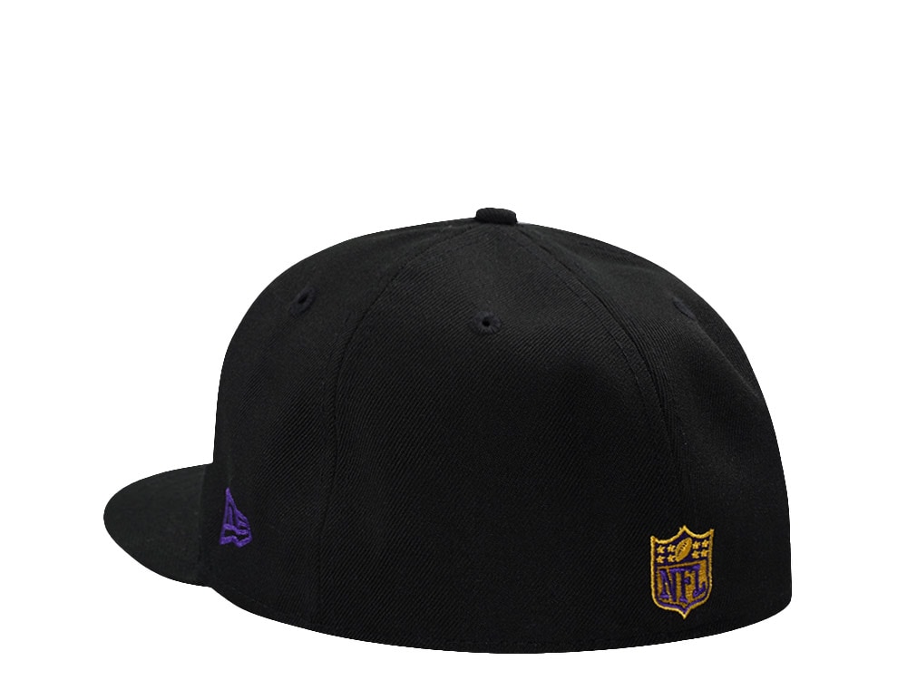New Era Minnesota Vikings Script Black Prime Edition 59Fifty Fitted Gorra