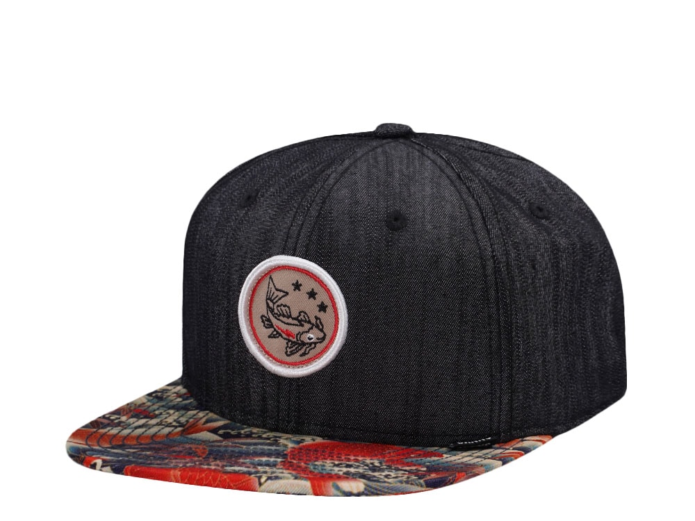 Djinns Koi Linen Reversed 6 Panel Snapback Gorra