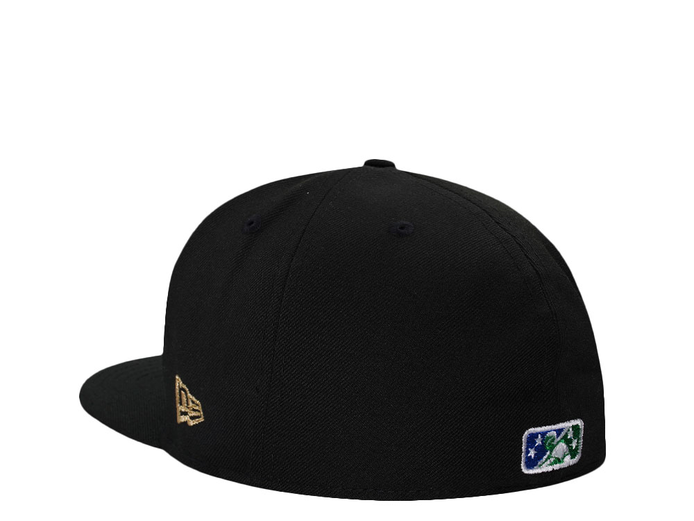 New Era Hartford Yard Goats Black Throwback Edition 59Fifty A Frame Fitted Gorra