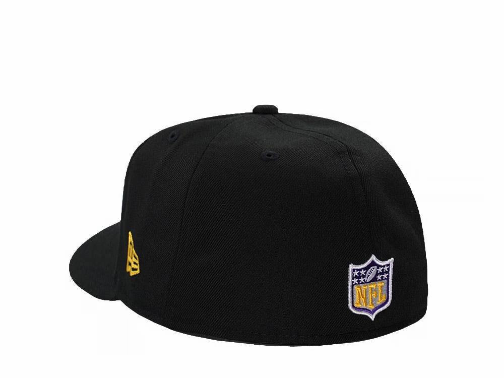 New Era Minnesota Vikings Black Classic Edition Pre Curved 59Fifty Fitted Gorra