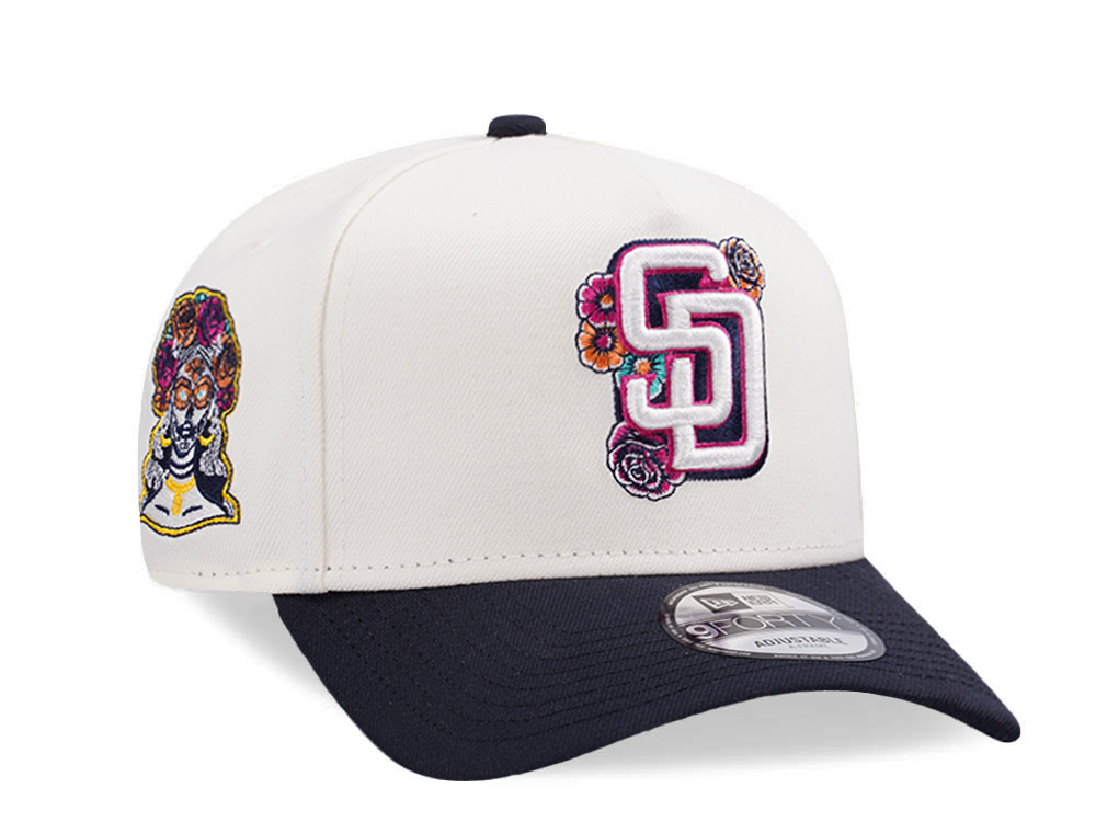 New Era San Diego Padres Dia de Muertos Floral Chrome Two Tone Edition 9Forty A Frame Snapback Gorra