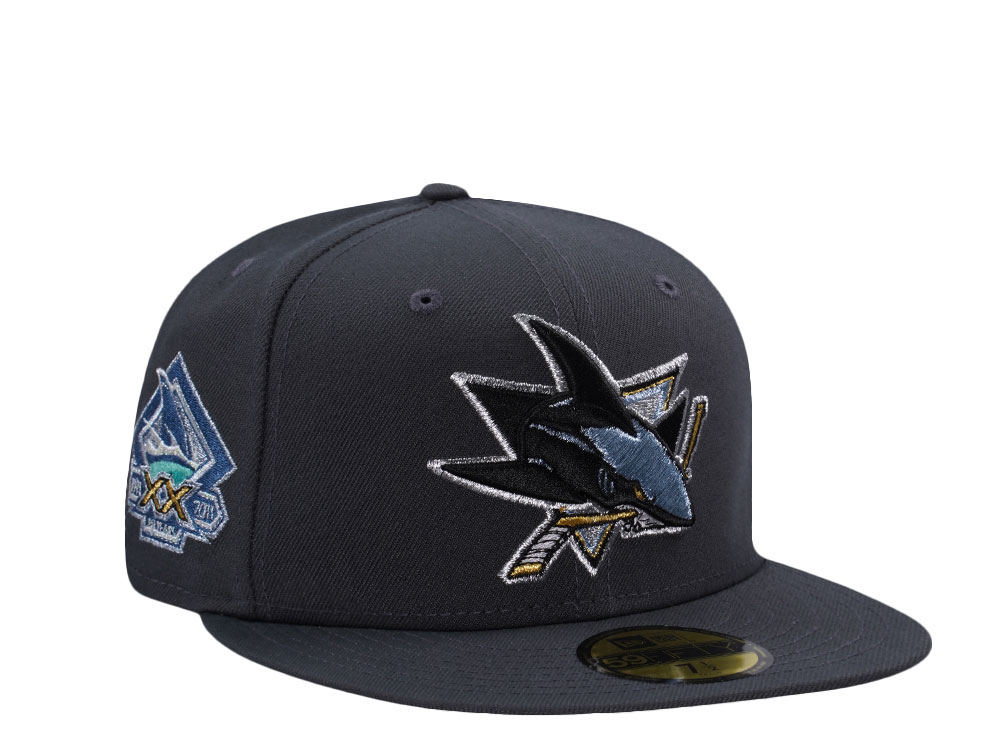 New Era San Jose Sharks 20th Anniversary Dark Graphite Edition 59Fifty Fitted Gorra