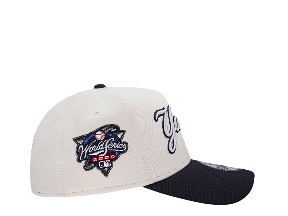 New Era New York Yankees World Series 2000 Chrome Two Tone Script Edition 9Forty A Frame Snapback Gorra
