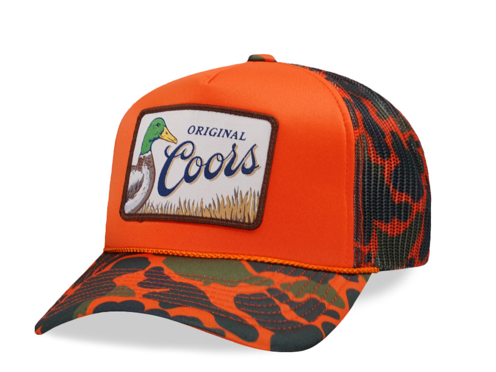 American Needle Coors Mallard Foamy Orange Trucker Snapback Gorra