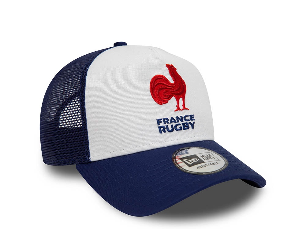 New Era France Rugby Blue White Essential A Frame Trucker Snapback Gorra