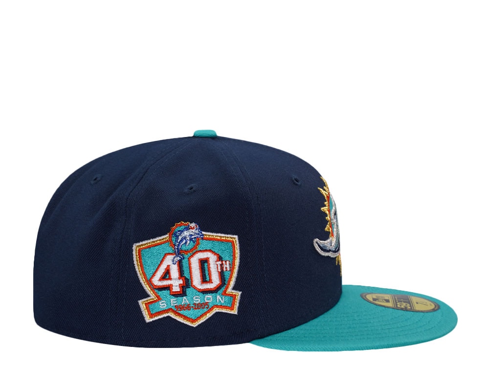 New Era Miami Dolphins 40th Anniversary Navy Two Tone Edition 59Fifty Fitted Gorra