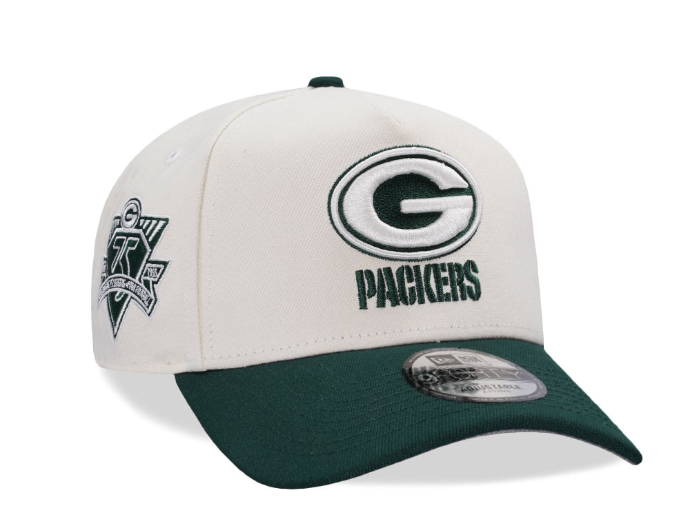 New Era Green Bay Packers 75 Seasons Chrome Two Tone Edition 9Forty A Frame Snapback Gorra