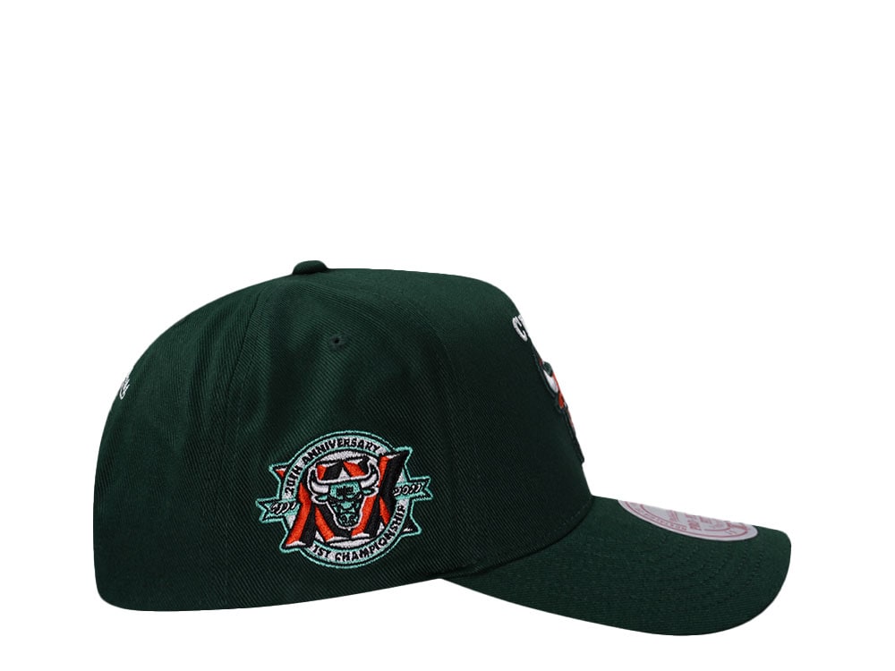 Mitchell & Ness Chicago Bulls 20th Anniversary Green Edition Pro Pinch Fit Snapback Gorra