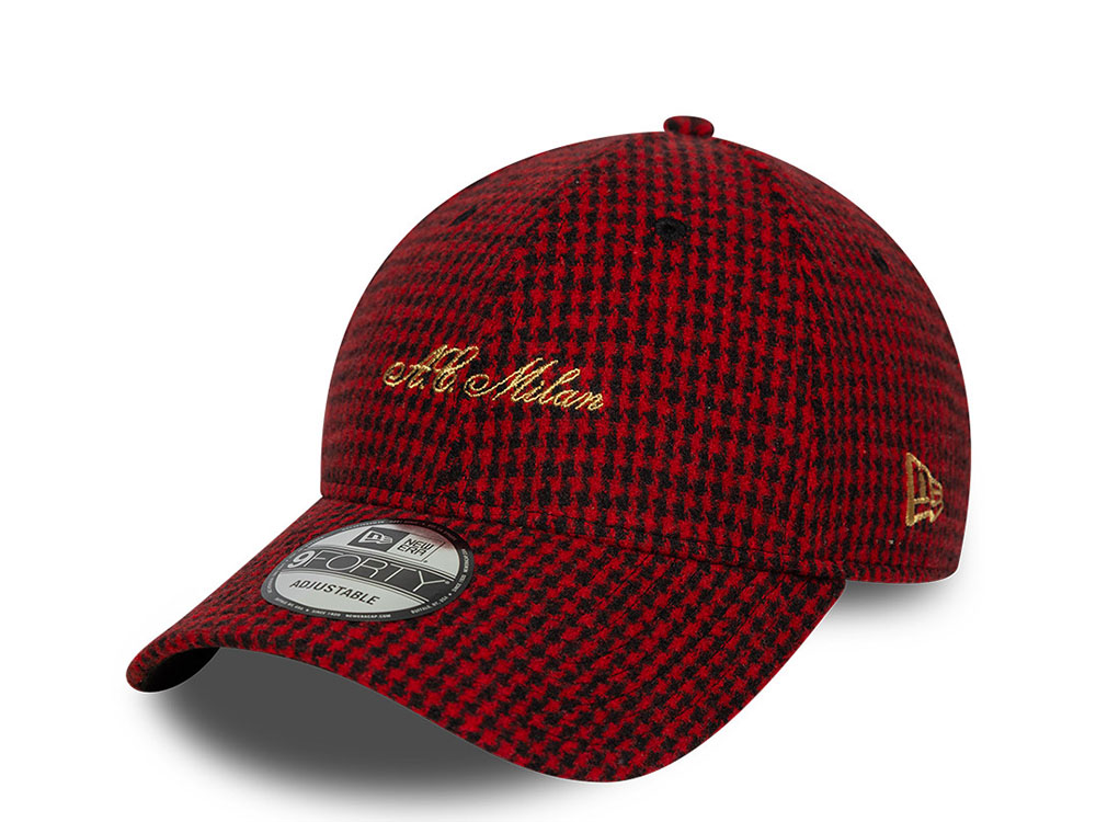 New Era Ac Milan Houndstooth Red Edition 9Forty Adjustable Gorra
