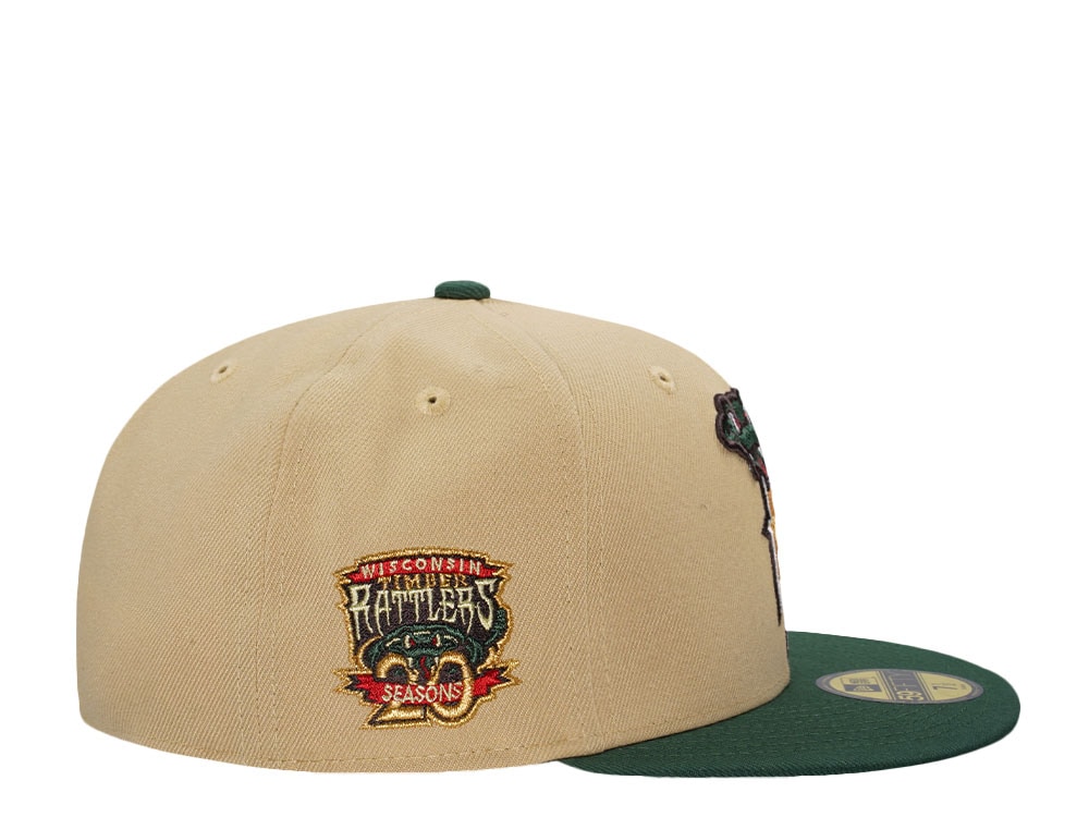 New Era Wisconsin Timber Rattlers 20 Seasons Vegas Gold Two Tone Edition 59Fifty Fitted Gorra