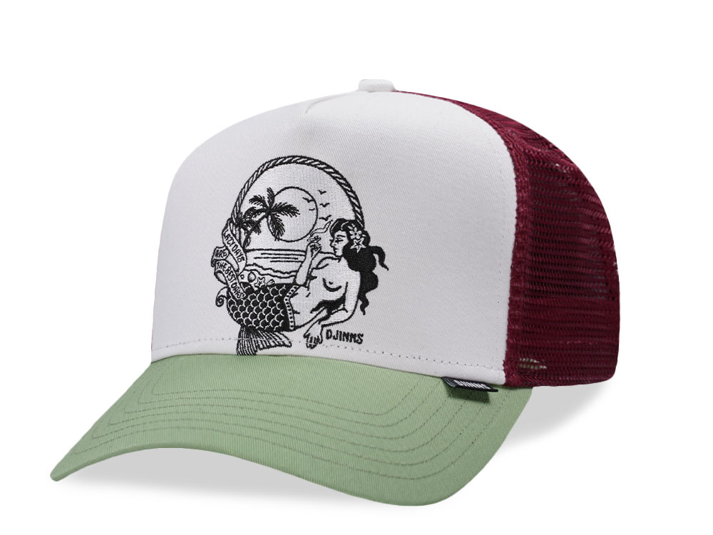 Djinns HFT Lazy Mermaid White Trucker Snapback Gorra