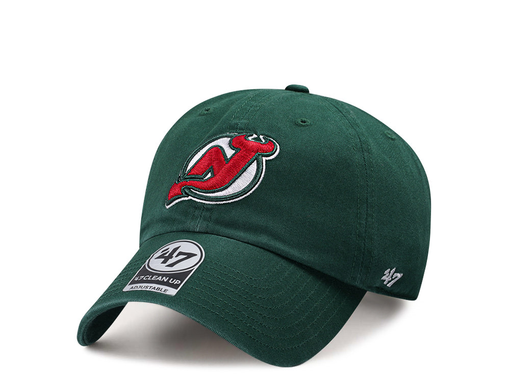 47Brand New Jersey Devils Vintage Dark Green Clean up Strapback Gorra