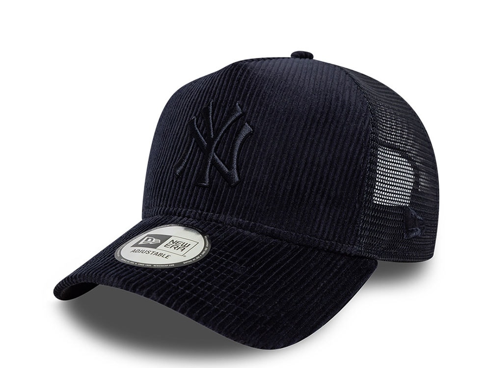 New Era New York Yankees Corduroy Tonal Navy Prime Edition 9Forty A Frame Trucker Snapback Gorra