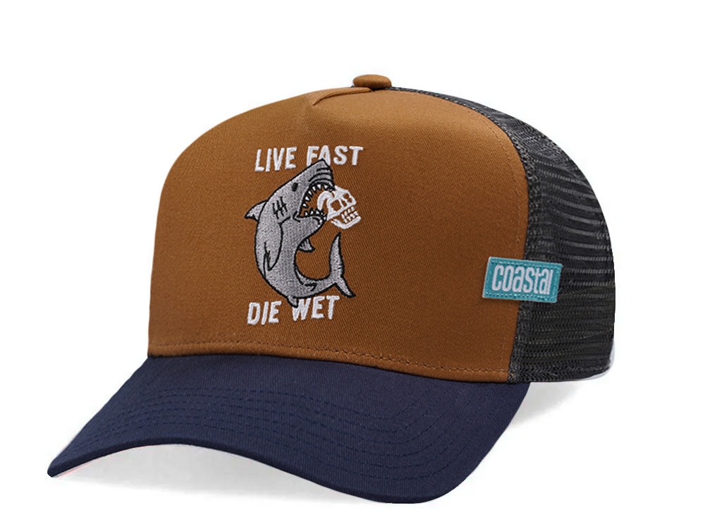 Djinns HFT Live Fast Die Wet Light Brown Coastal Edition Trucker Snapback Gorra