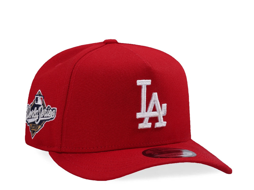 New Era Los Angeles Dodgers World Series 2025 Scarlet Prime Edition 9Fifty A Frame Snapback Gorra
