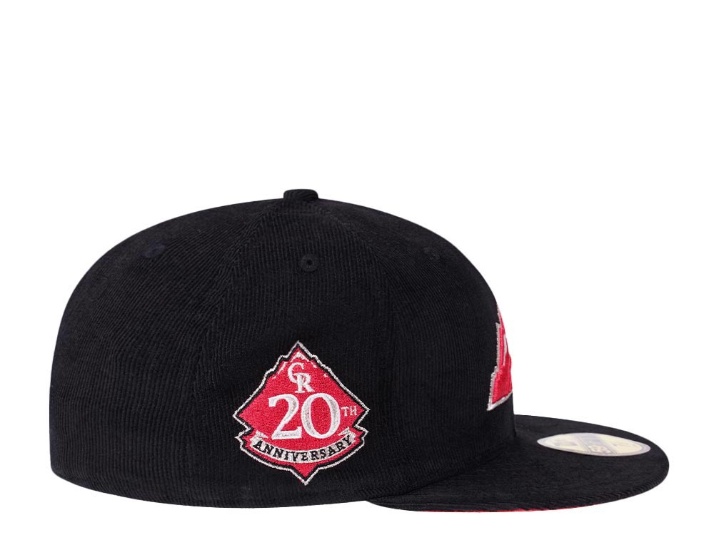 New Era Colorado Rockies 20th Anniversary Black Lava Cordroy Edition 59Fifty Fitted Gorra