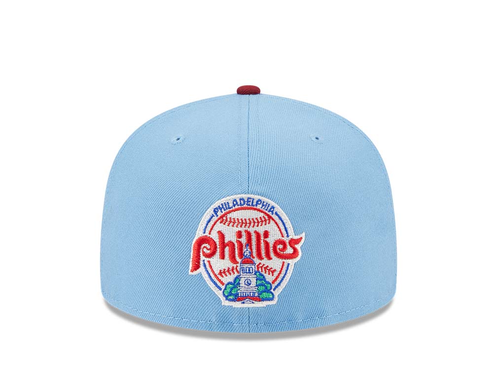 New Era Philadelphia Phillies World Series 1980 Powder Blues Sky Throwback Two Tone Edition 59Fifty Fitted Gorra