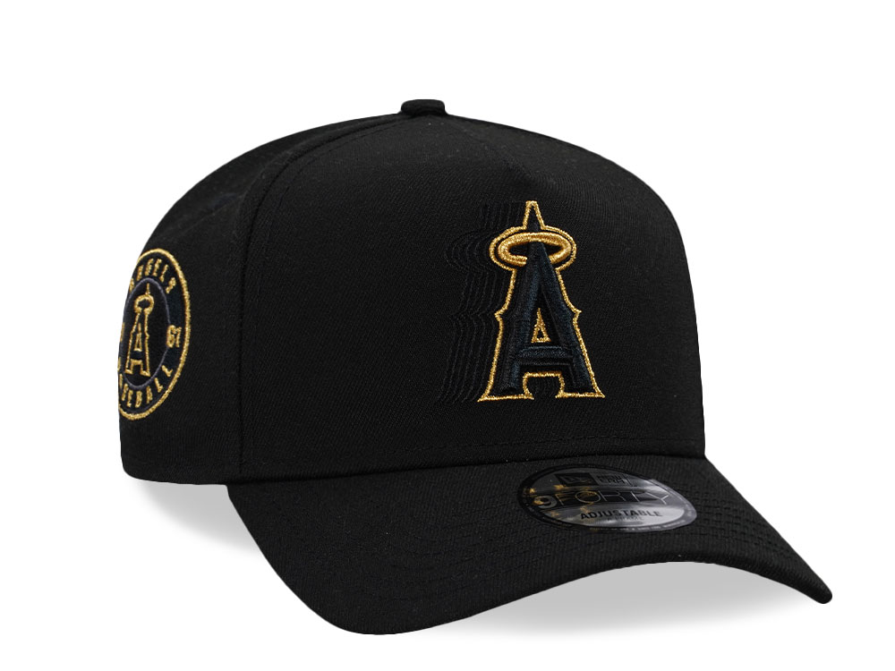 New Era Anaheim Angels Black Gold Cascading Prime Edition 9Forty A Frame Snapback Gorra