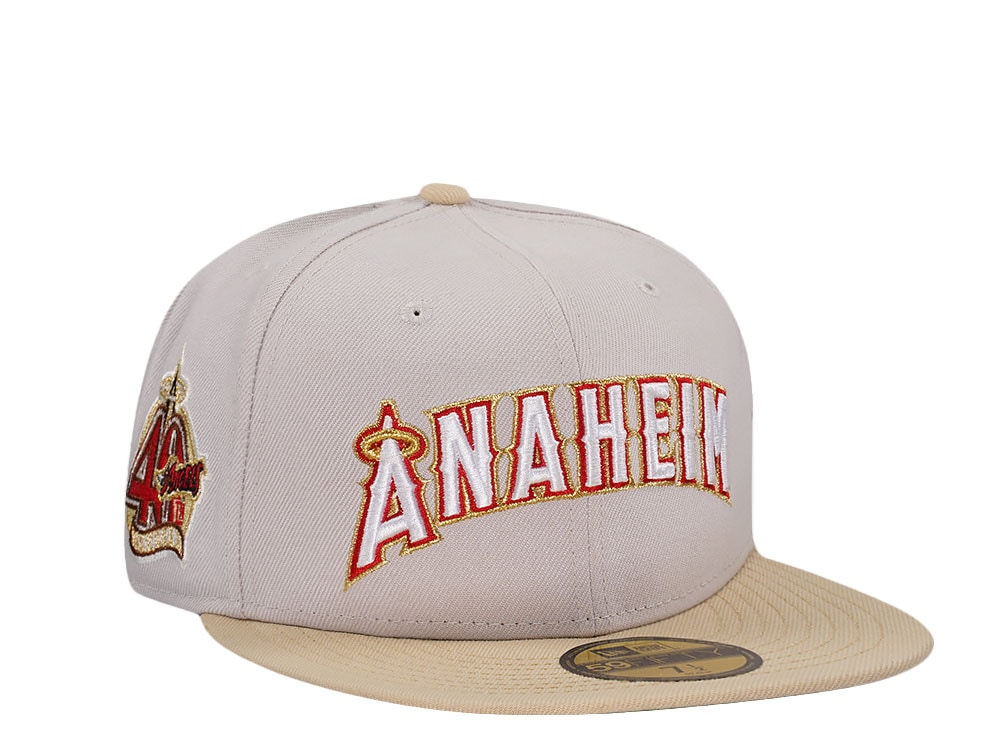 New Era Anaheim Angels 40th Anniversary Sneaky Gold Two Tone Edition 59Fifty Fitted Gorra