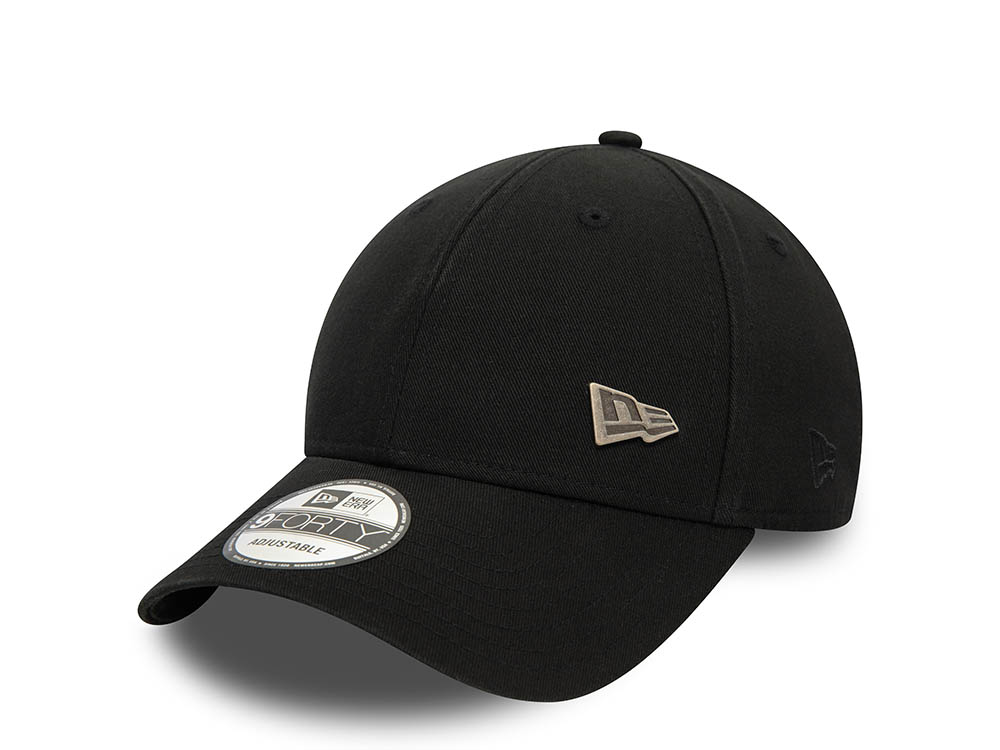 New Era Logo Black 9Forty Strapback Gorra