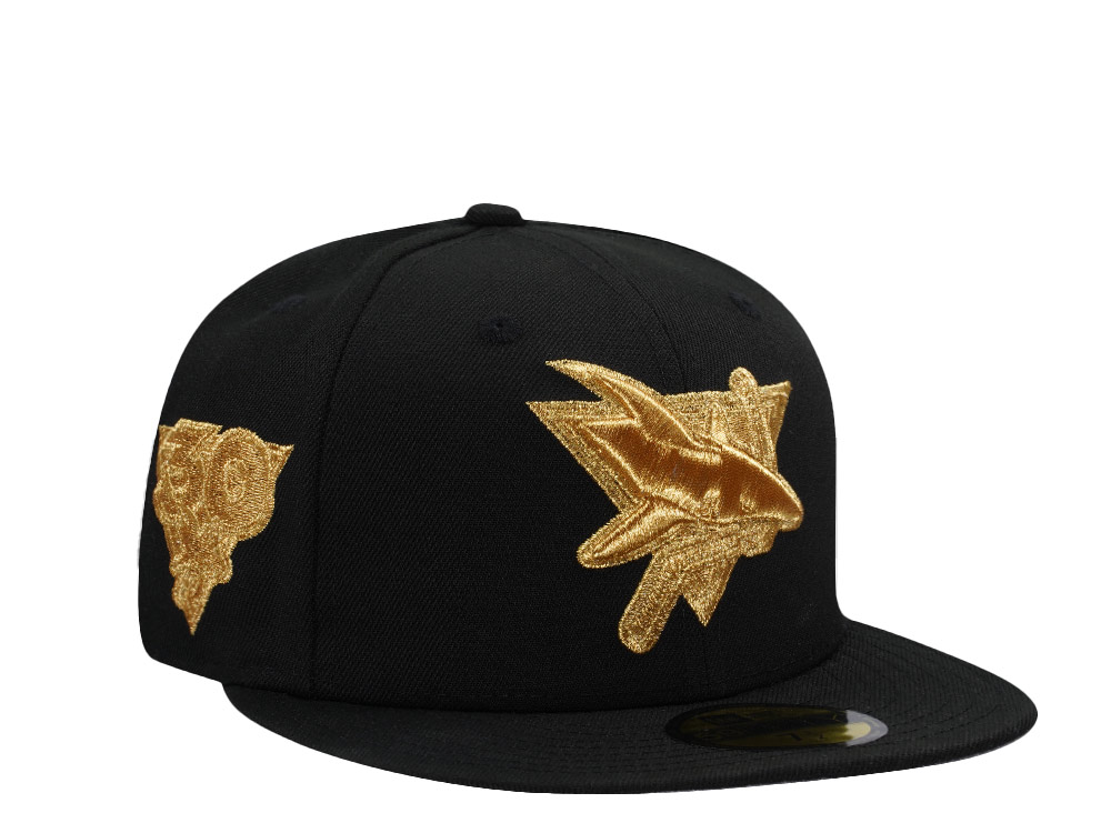 New Era San Jose Sharks 30th Anniversary 24K Black Prime Edition 59Fifty Fitted Gorra