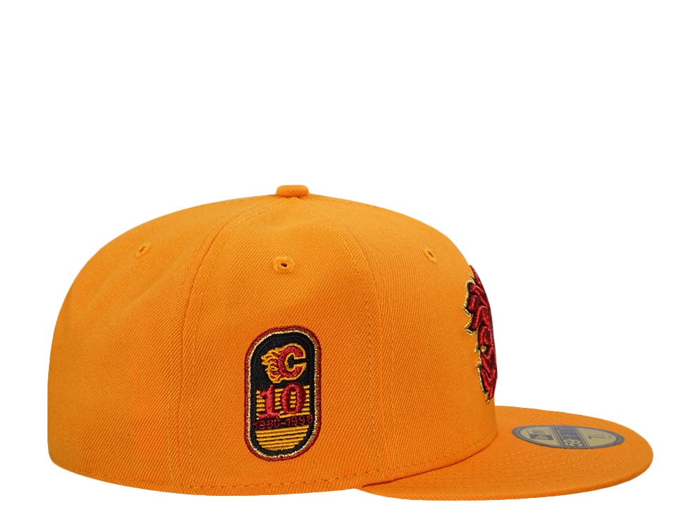 New Era Calgary Flames 10th Anniversary Gold Throwback Edition 59Fifty Fitted Gorra