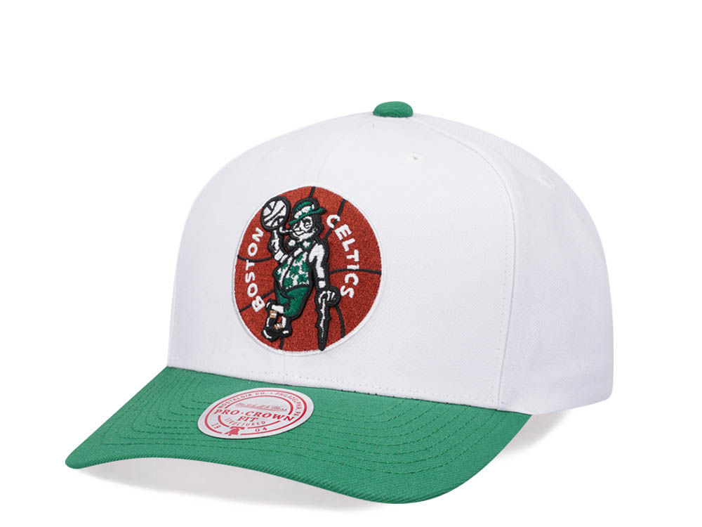 Mitchell & Ness Boston Celtics Team Two Tone 2.0 Pro White Snapback Gorra