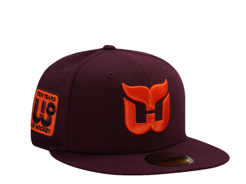 New Era Hartford Whalers 10th Anniversary Maroon Prime Edition 59Fifty Fitted Gorra