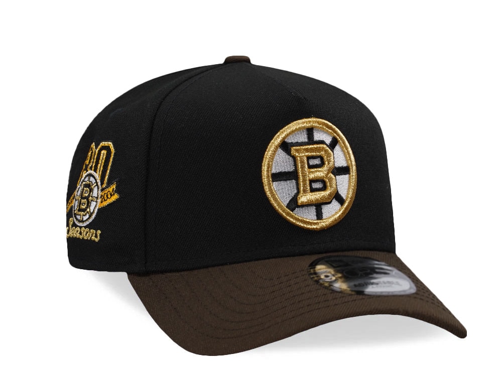 New Era Boston Bruins 80 Seasons Black Two Tone Edition 9Forty A Frame Snapback Gorra