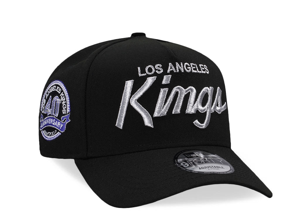 New Era Los Angeles Kings 40th Anniversary Black Silver Edition 9Forty A Frame Snapback Gorra