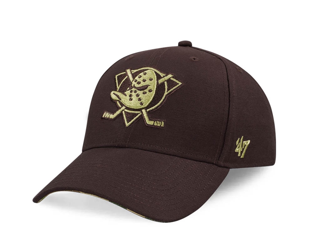 47Brand Anaheim Ducks Brown Frog Skin Camo MVP Strapback Gorra