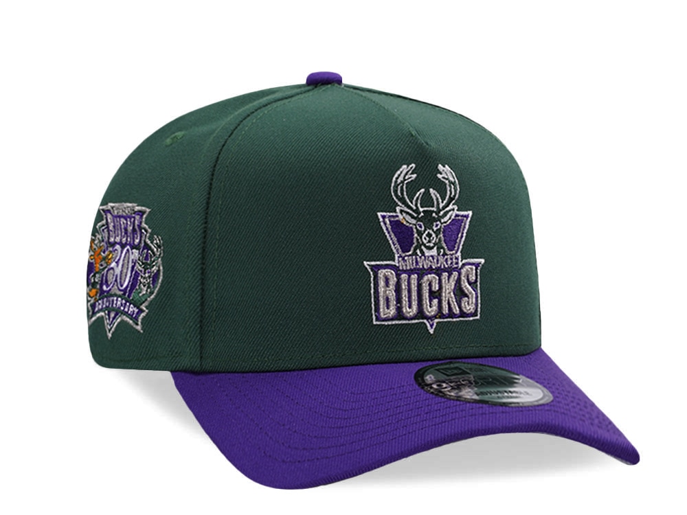 New Era Milwaukee Bucks 30th Anniversary Green Two Tone Edition 9Forty A Frame Snapback Gorra
