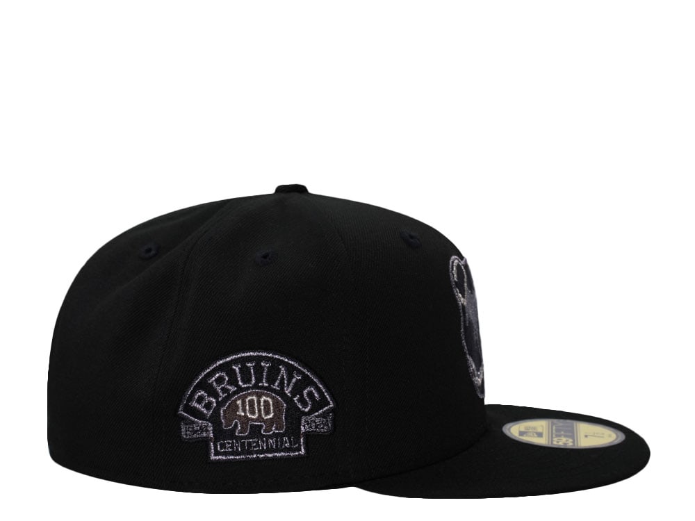 New Era Boston Bruins 100th Anniversary Metallic Black Prime Edition 59Fifty Fitted Gorra