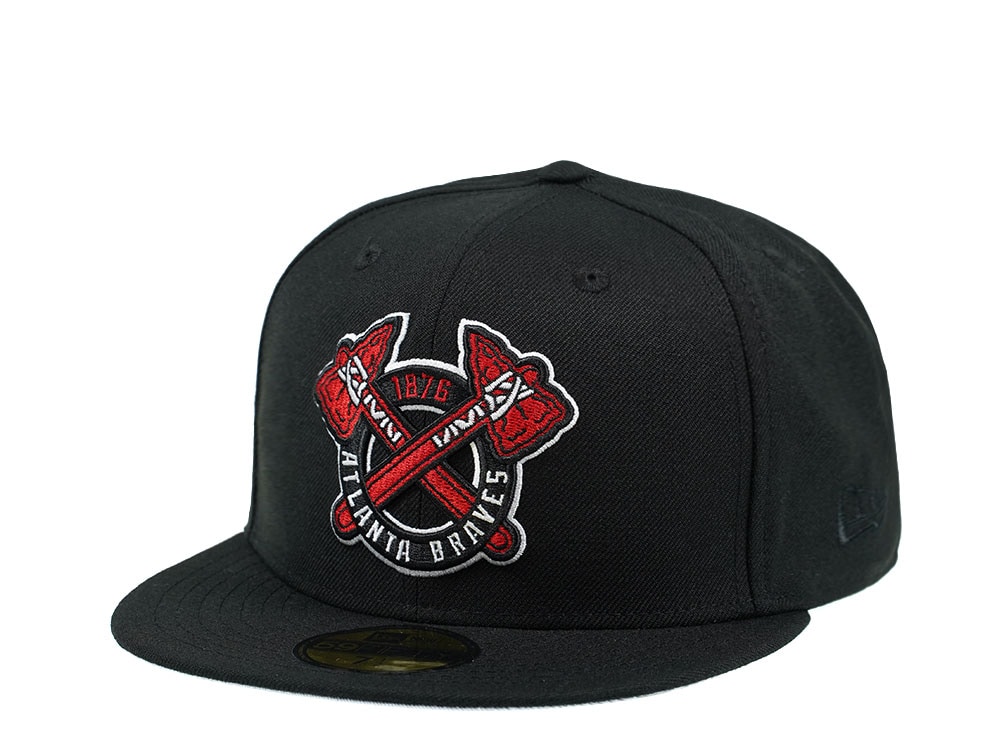 New Era Atlanta Braves Black and Red Edition 59Fifty Fitted Gorra