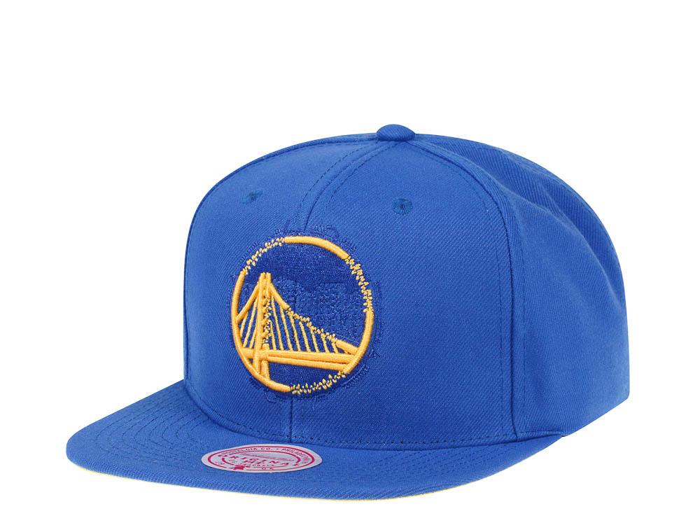 Mitchell & Ness Golden State Warriors NBA Embroidery Glitch Hardwood Classic Snapback Gorra