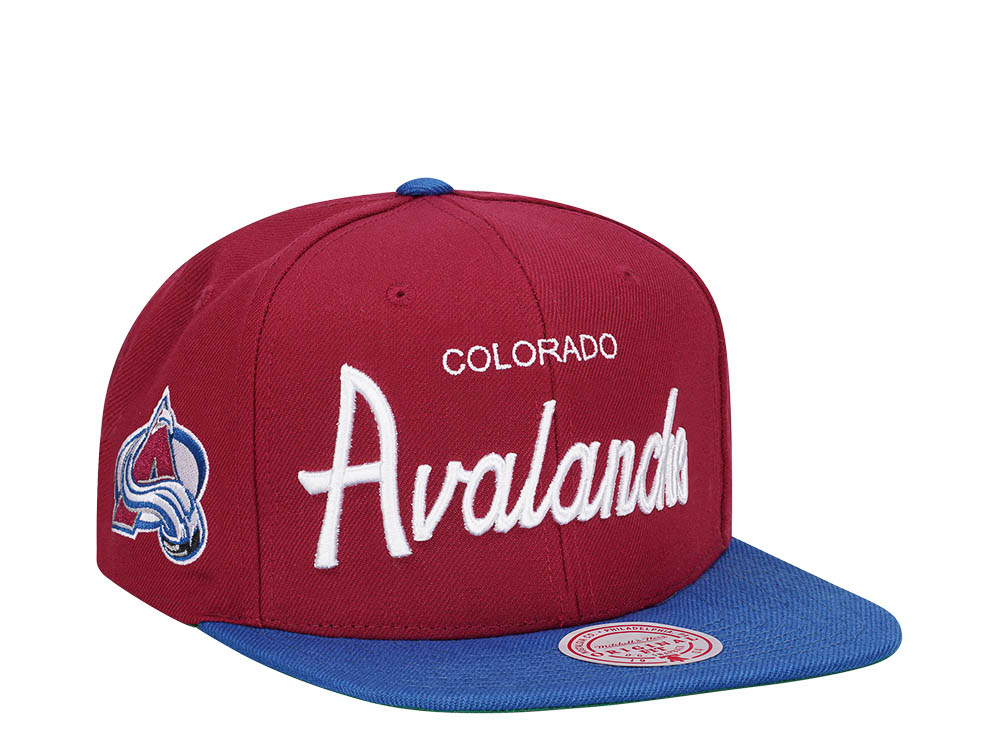 Mitchell & Ness Colorado Avalanche Vintage Script Snapback Gorra