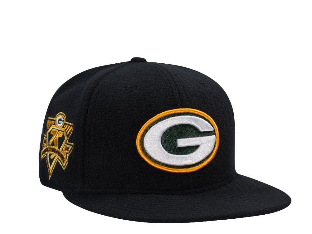 New Era Green Bay Packers 75th Anniversary Black Prime Fleece Edition 59Fifty Fitted Gorra