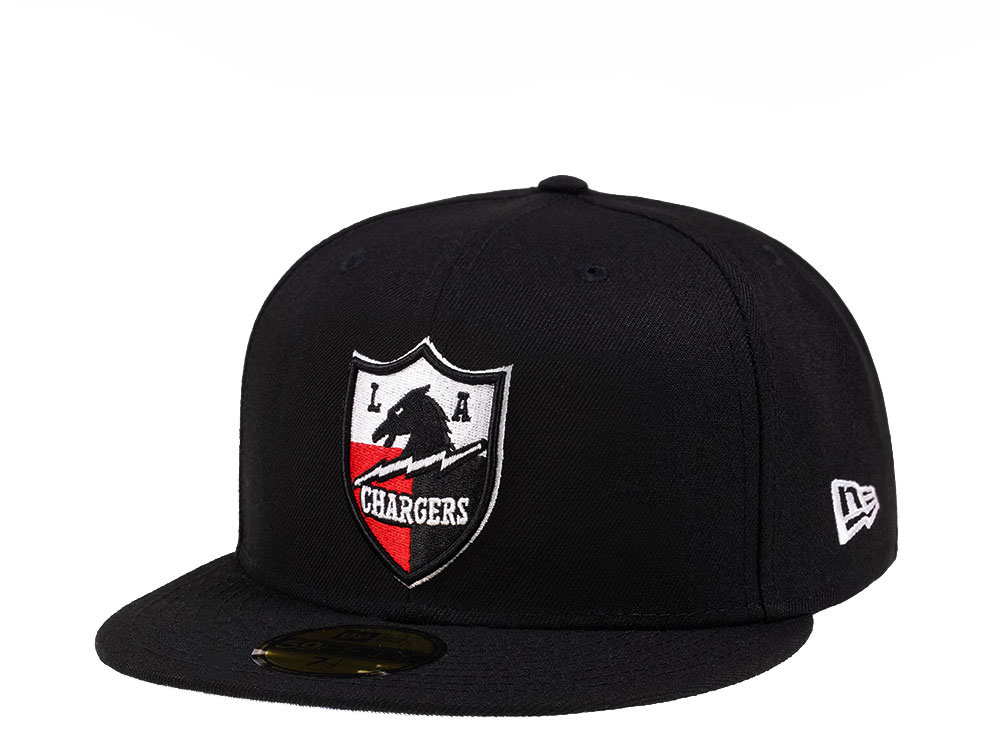 New Era Los Angeles Chargers Throwback Black Crimson Collection 59Fifty Fitted Gorra
