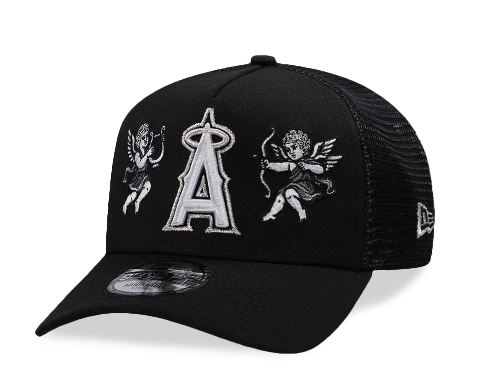 New Era Anaheim Angels Cupids Black Prime Edition 9Forty A Frame Trucker Snapback Gorra