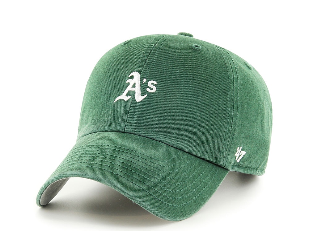 47 Brand Oakland Athletics Dark Green Base Runner Clean Up Strapback Gorra