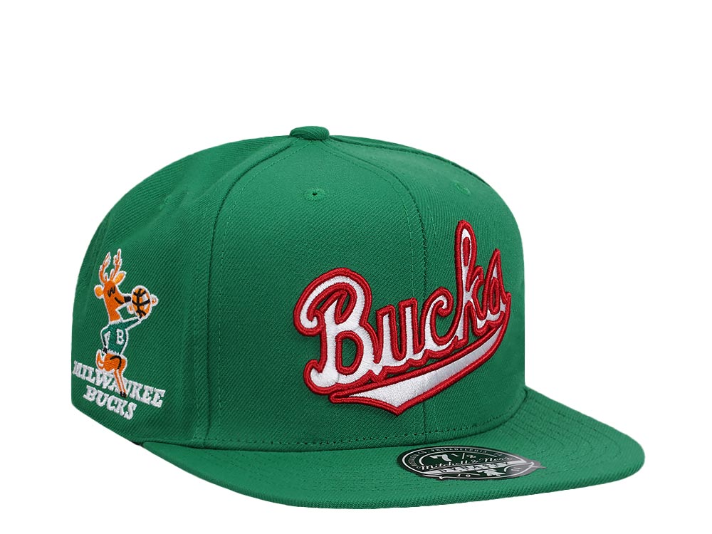 Mitchell & Ness Milwaukee Bucks Logo History Hardwood Classic Dynasty Fitted Gorra